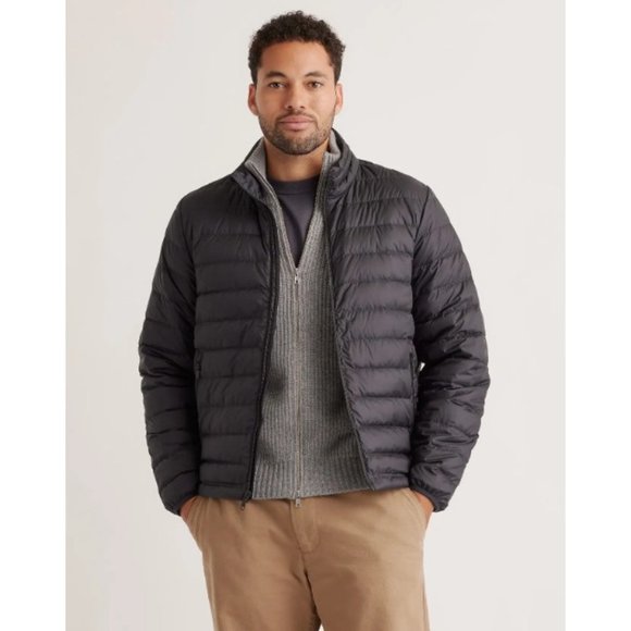 Quince Other - Quince Men's Black Lightweight Down Puffer Jack Packable Full Zip Size L NEW